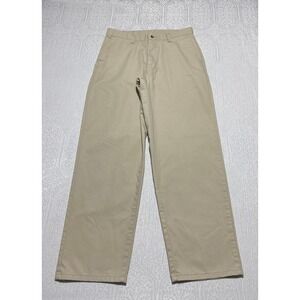Legendary‎ Gold Khakis Pants Mens 32x30 Beige Flat Front Casual Chinos Wide Leg